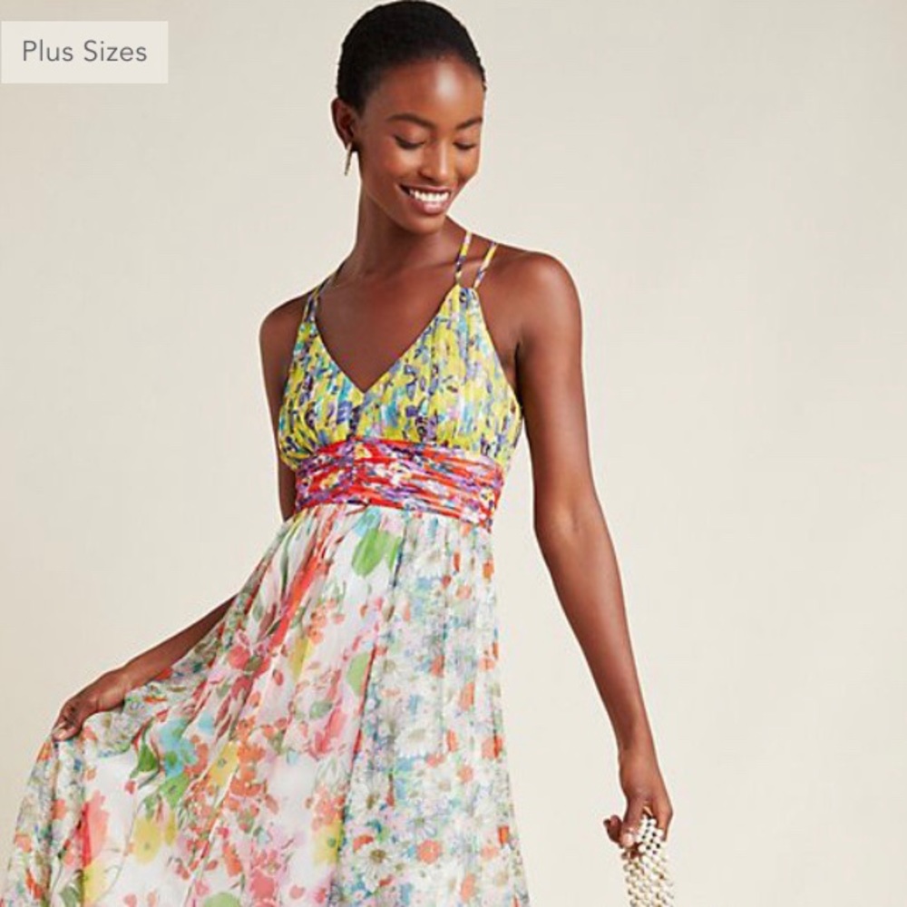 Anthropologie Malibu Floral Maxi Dress